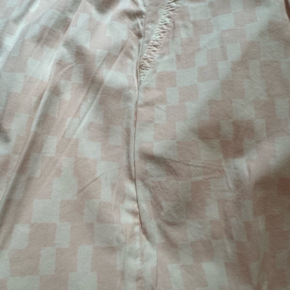 Women’s Nordstrom BP Pink & Ivory Checkered Cargo Paper Bag Pants Size Medium - Picture 4 of 7